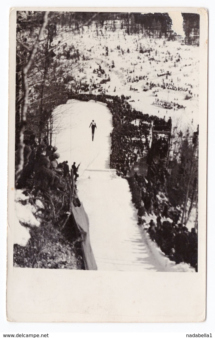 1940 YUGOSLAVIA, SLOVENIA, PLANICA, TPO RATECE-JESENICE NO 72, SKI JUMPING COURSE, ILLUSTRATED POSTCARD,  USED - Yugoslavia