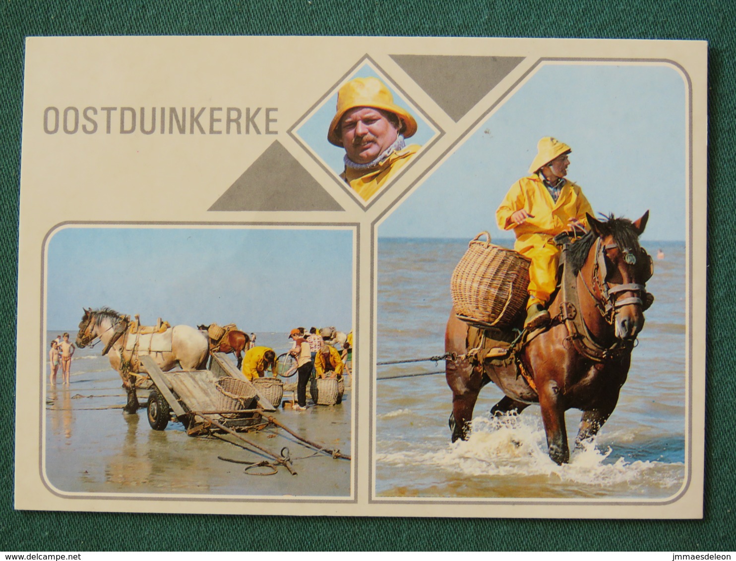 Belgium Around 2018 Postcard "Oostduinkerke - Horse Beach Baskets Shrimp Fishermen" To Vielsalm - King - Autres & Non Classés