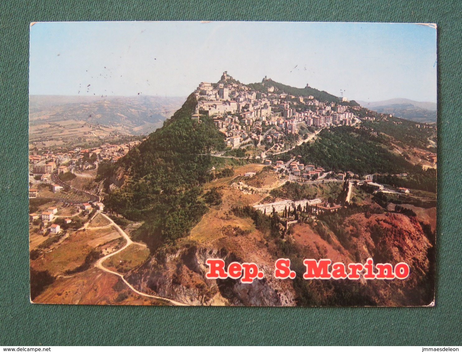 San Marino 1986 Postcard "aerial View" To Holland - U.S.F.I. - Anno Santo - San Benedetto Da Norcia - Lettres & Documents