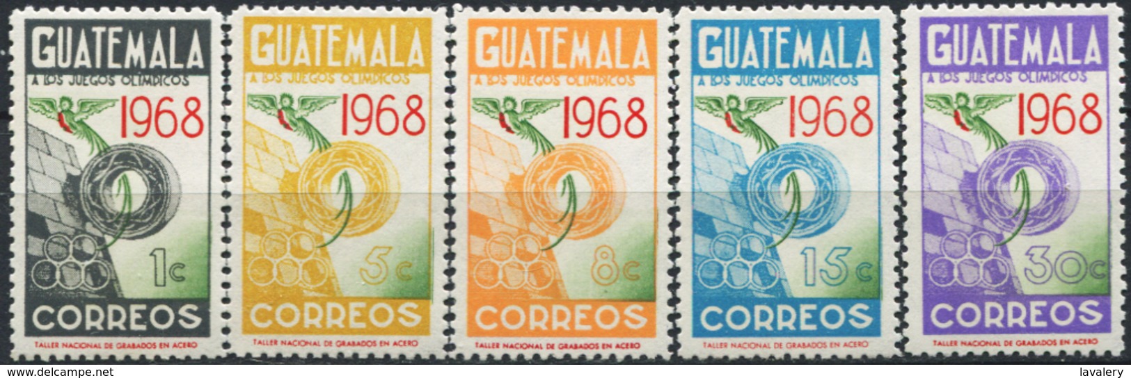 GUATEMALA 1968 Summer Olympics Mexico Birds Animals Fauna MNH - Colibrì