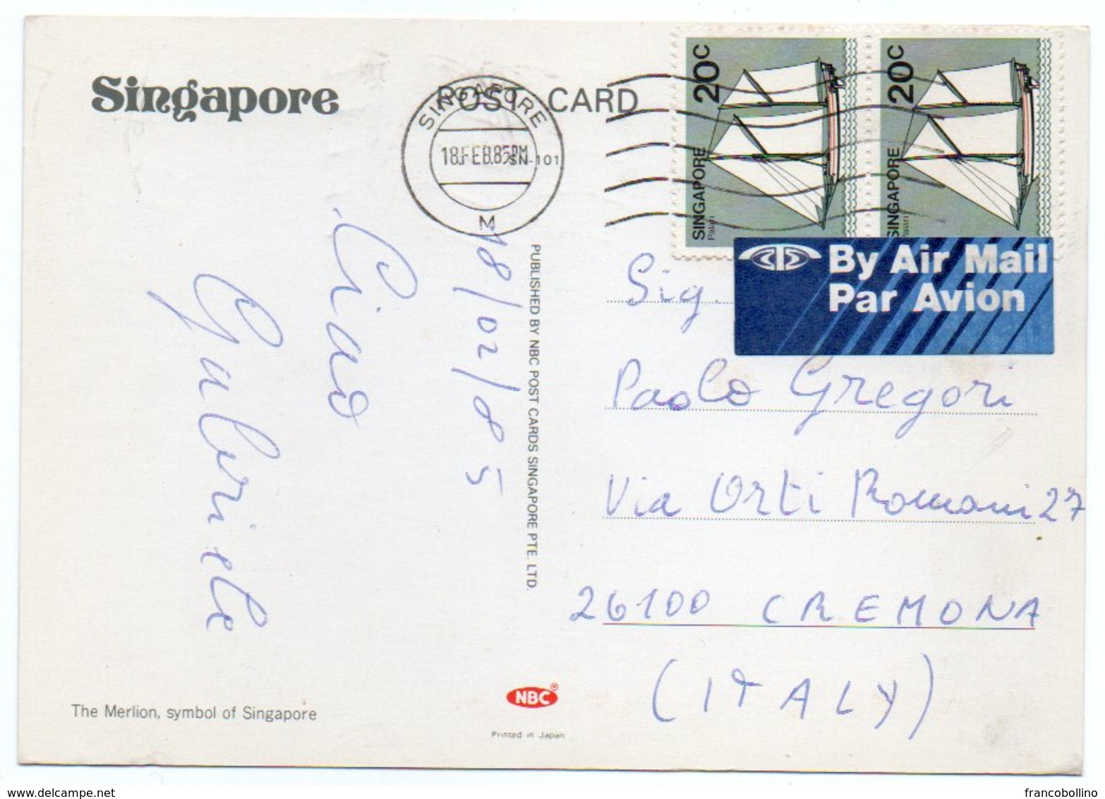 SINGAPORE - THE MERLION SYMBOL OF SINGAPORE / THEMATIC STAMPS-SHIP - Singapore