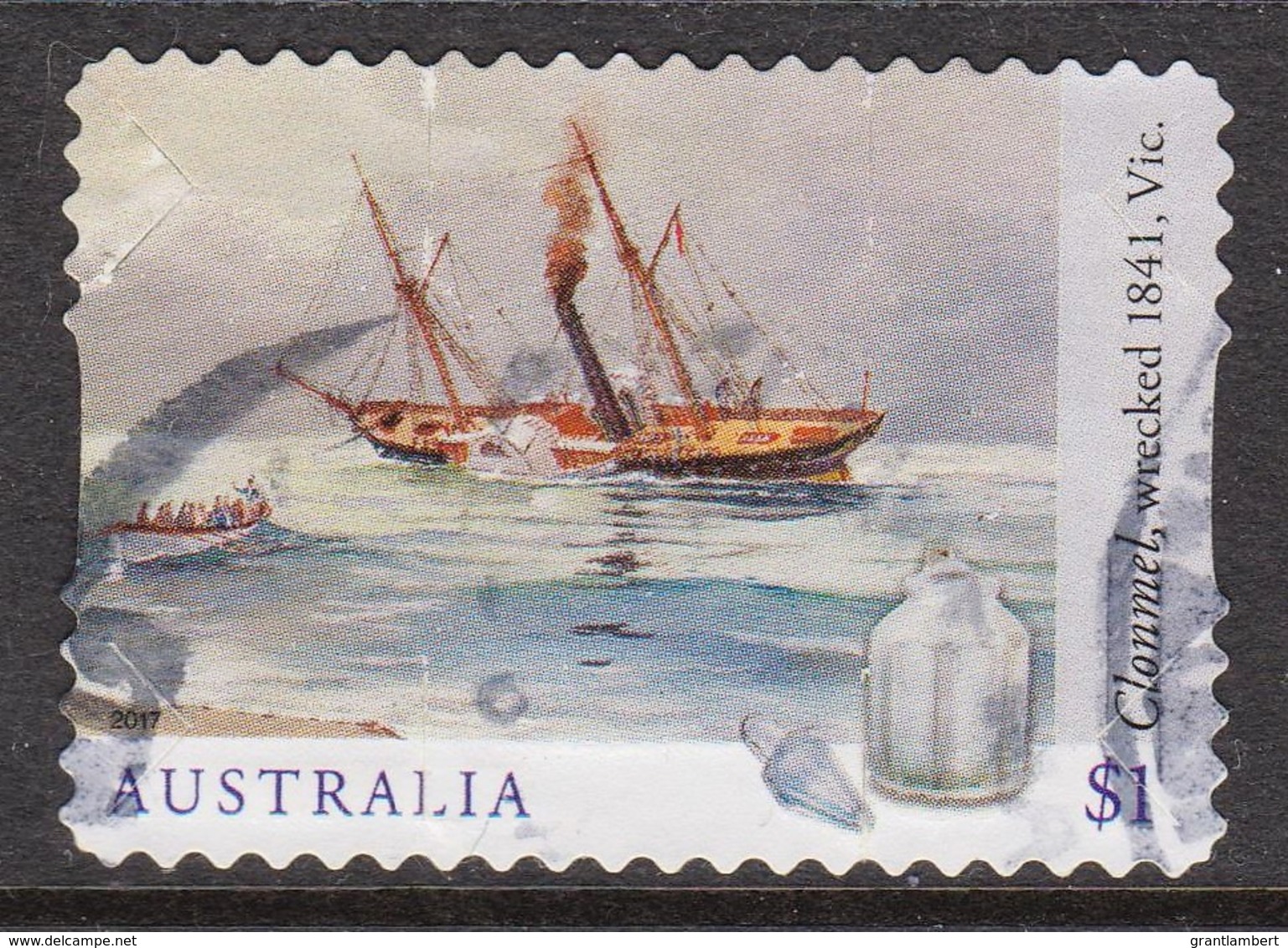 Australia 2017 Shipwrecks $1 Clonmel Self-adhesive Used - Usati