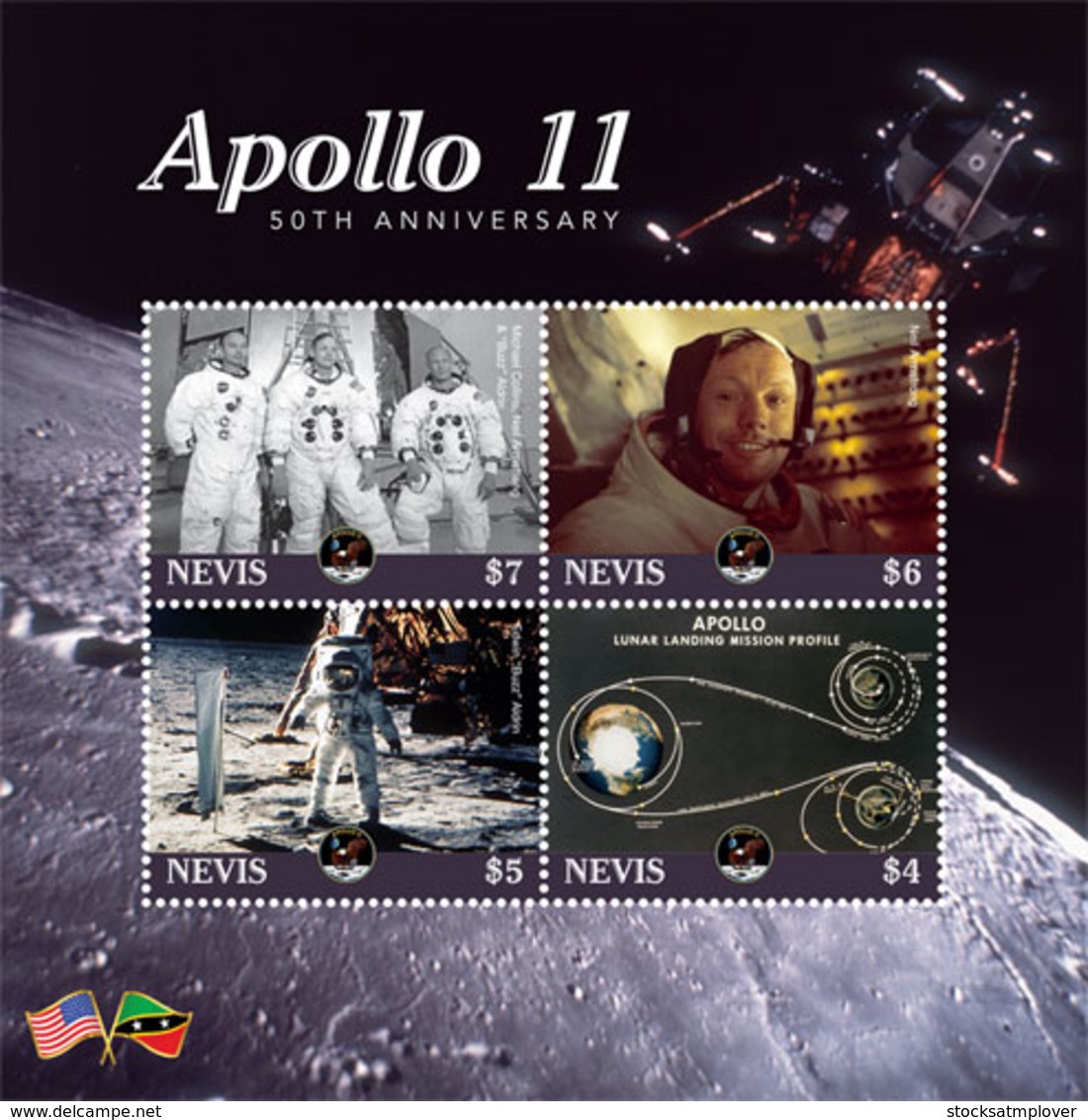 Nevis  2019  APOLLO 11 ,space    I201901 - St.Kitts And Nevis ( 1983-...)