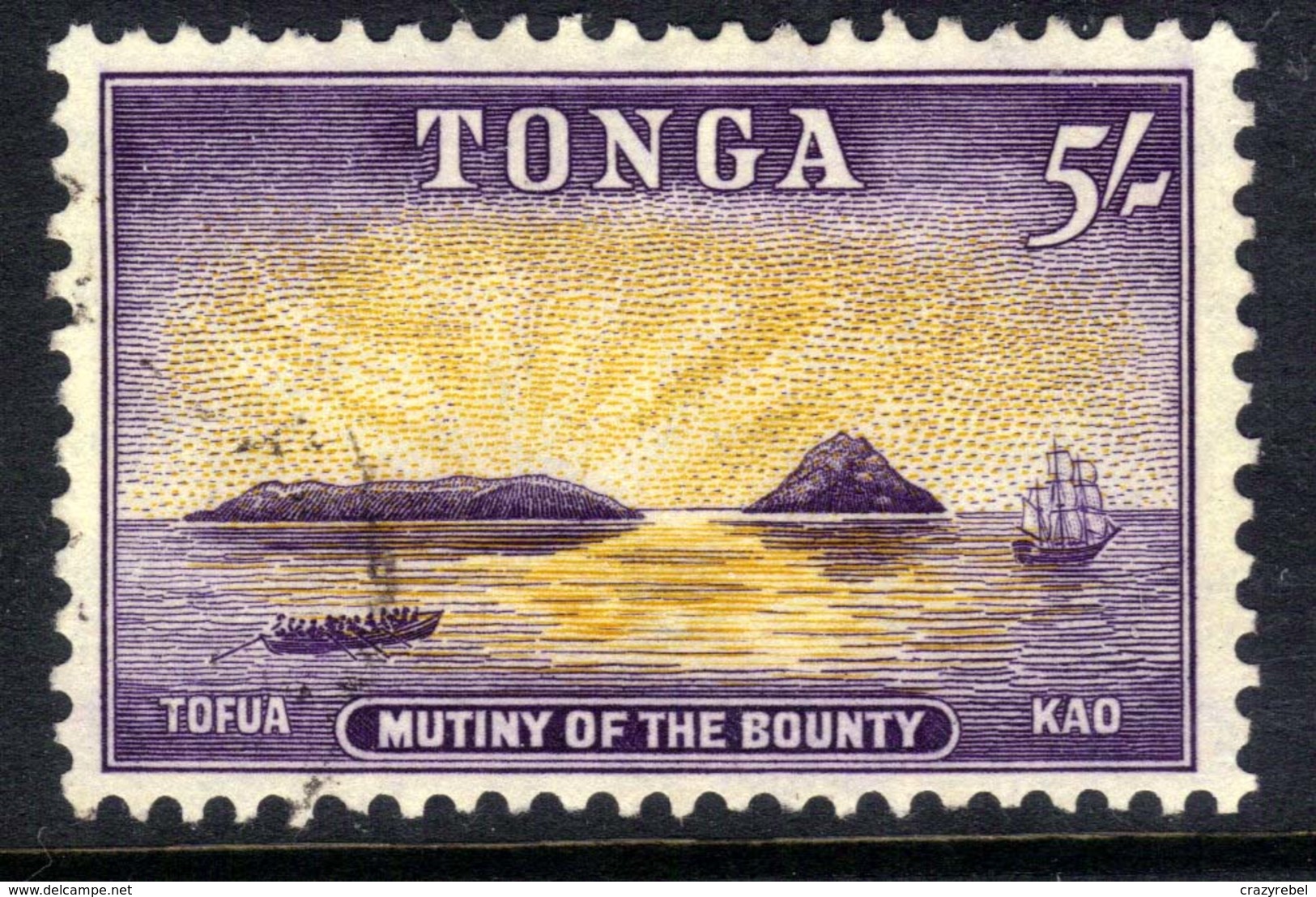 Tonga 1953 QE2 5/-d Mutiny On The Bounty SG 112 (  E394 ) - Tonga (...-1970)