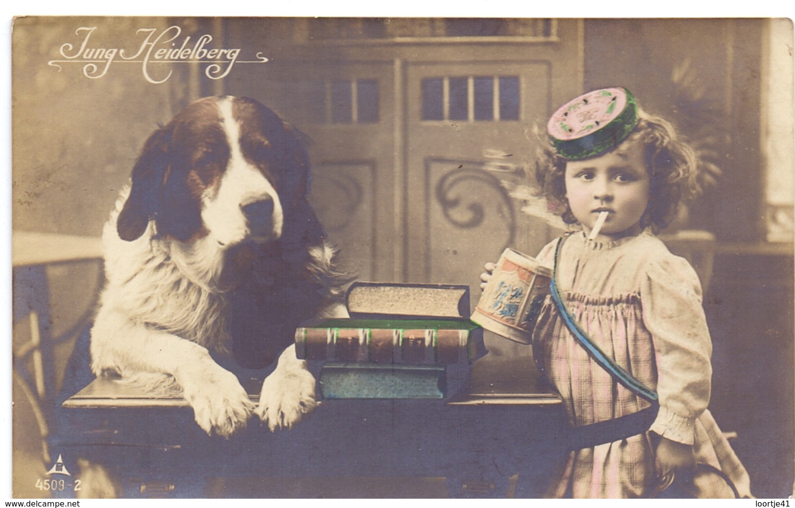 Fantasie Fantaisie - Jung Heidelberg - Meisje Met Hond St Bernard - Fille & Chien - Cigarette - - Autres & Non Classés