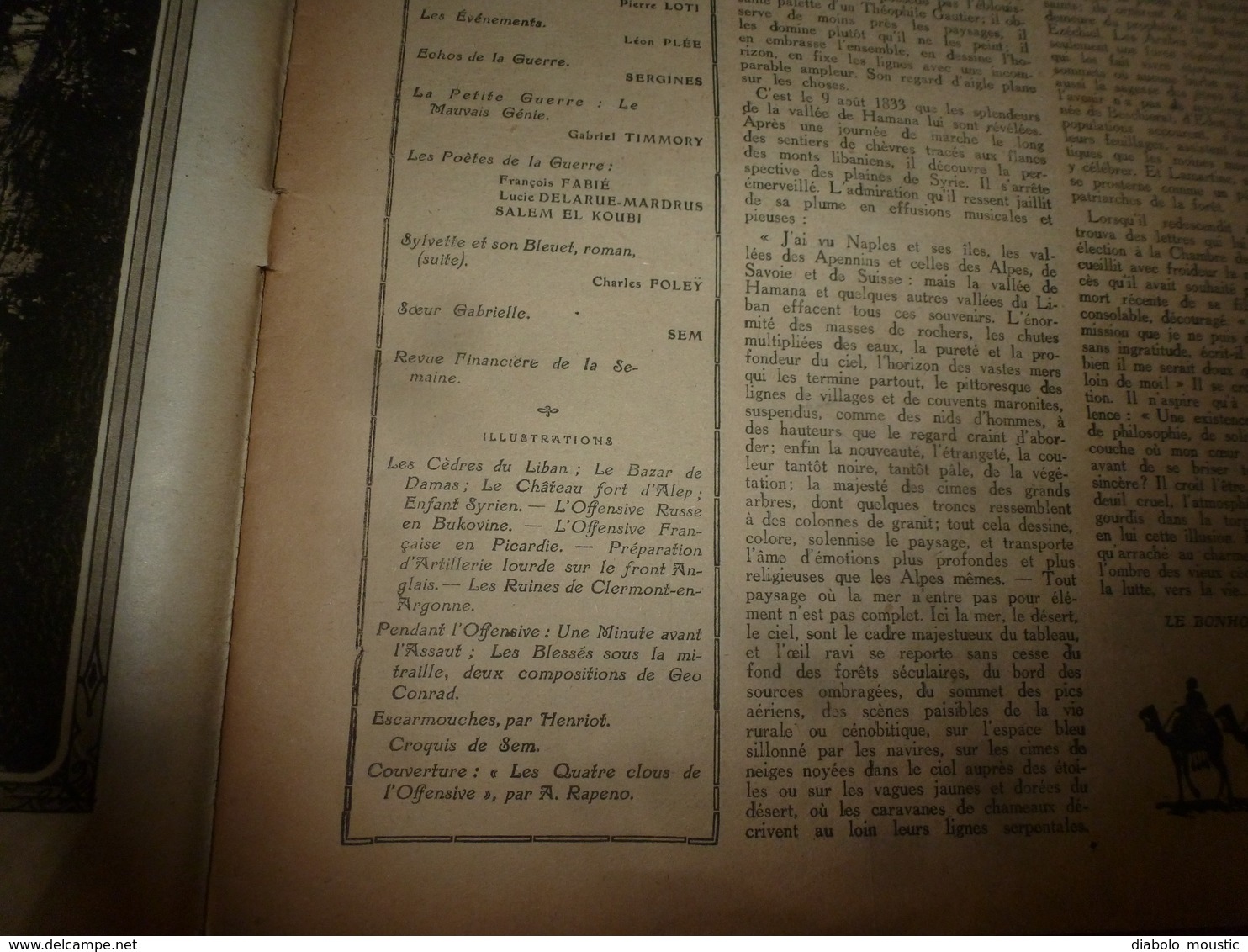 1916 LES ANNALES : Les Poilus en Picardie; Les russes; Les anglais;En Syrie ;Sœur Gabrielle ; Clermont-en-Argonne;etc