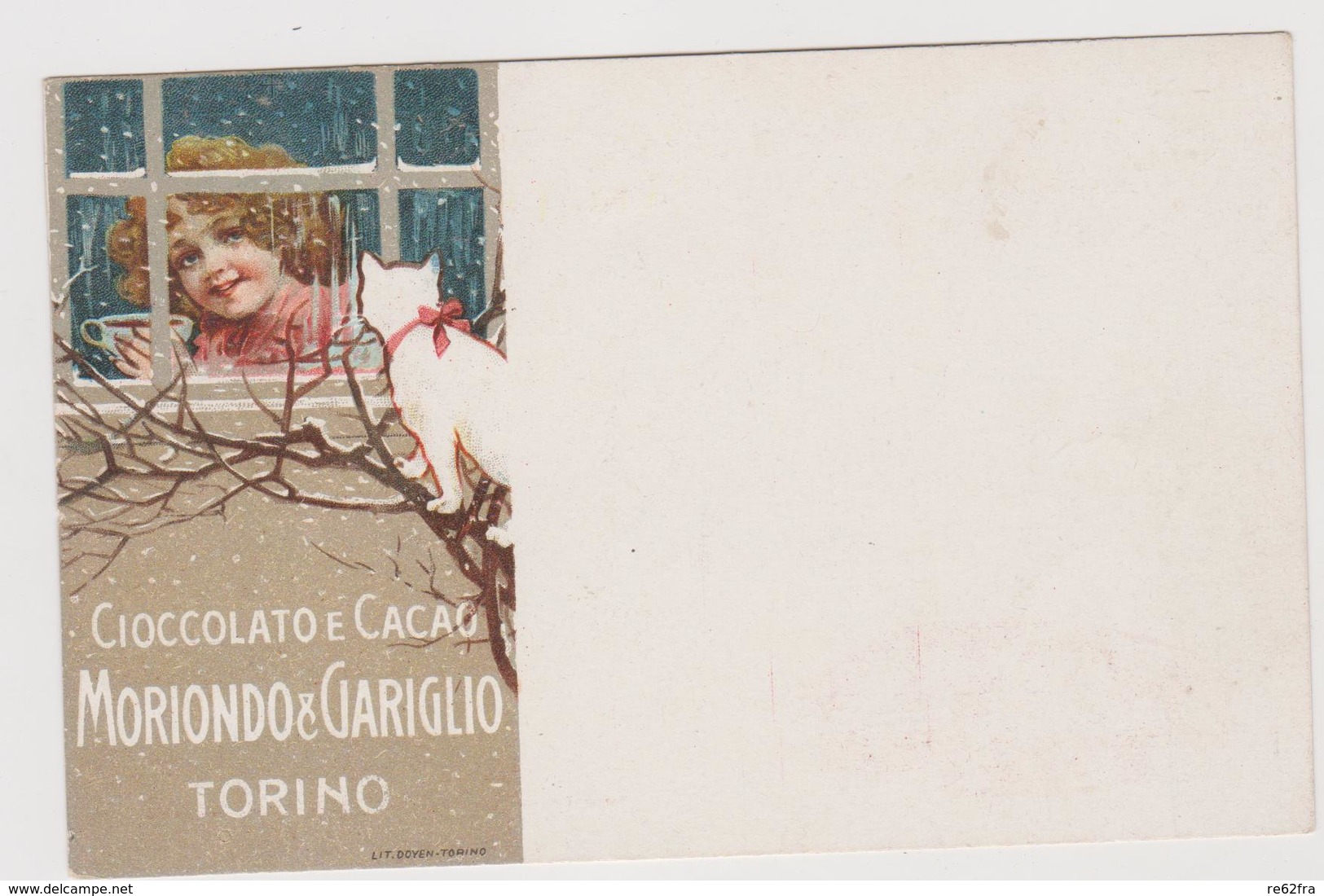 Cioccolato E Cacao Moriondo E Gariglio, Torino, Pubblicitaria - F.p. - Fine '1800 / Primi '1900 - Pubblicitari