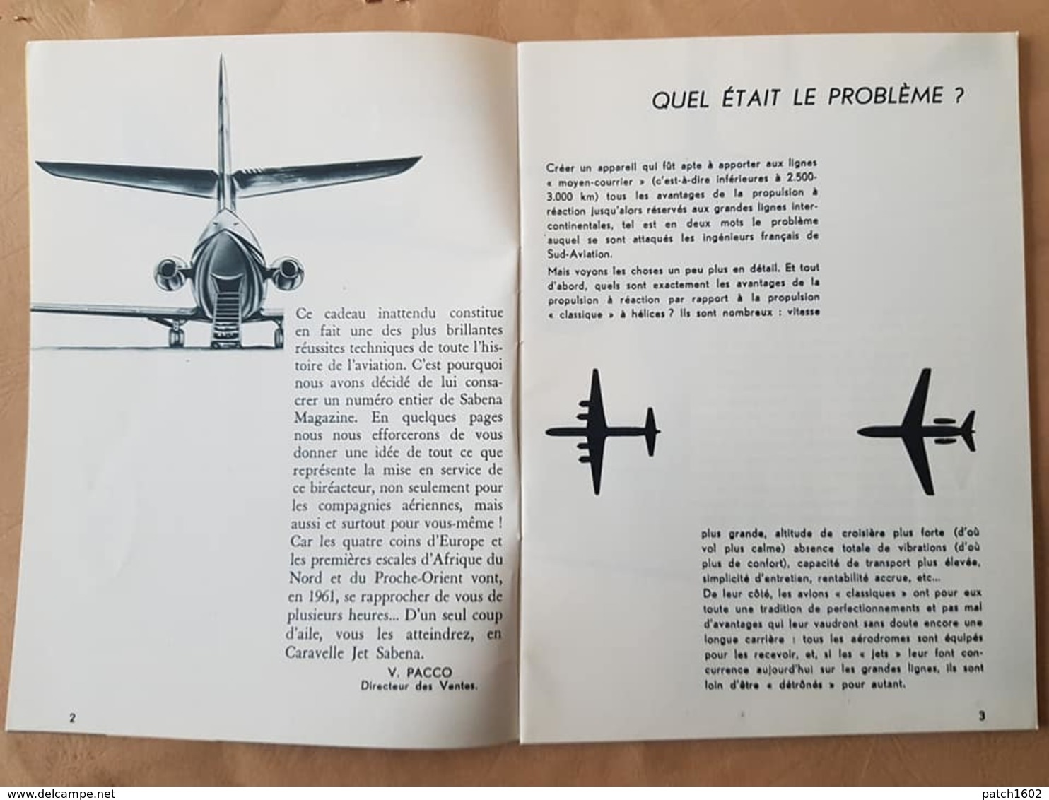 SABENA présentation de la caravelle de la SABENA   MAGAZINE JANVIER 1961