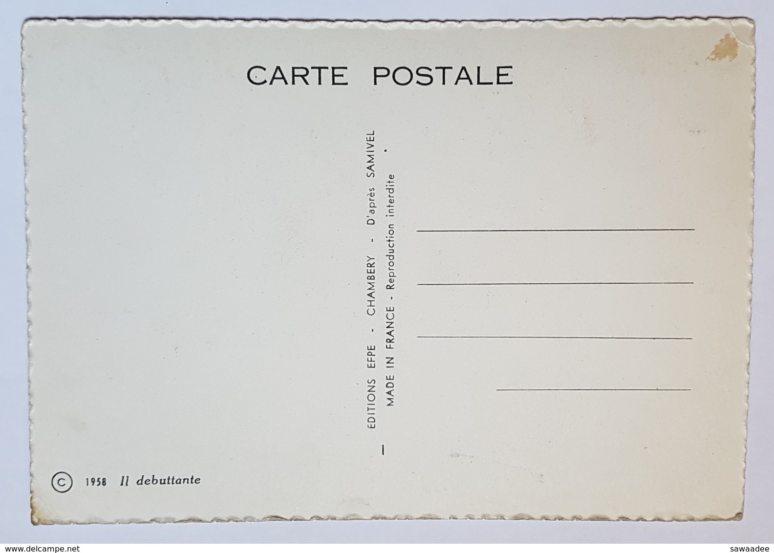 CARTE POSTALE - FRANCE - LE DEBUTANT - HUMOUR - SPORT SKI - 1958 - ED.EFPE - VIERGE - TRILINGUE - AQUARELLE - Samivel