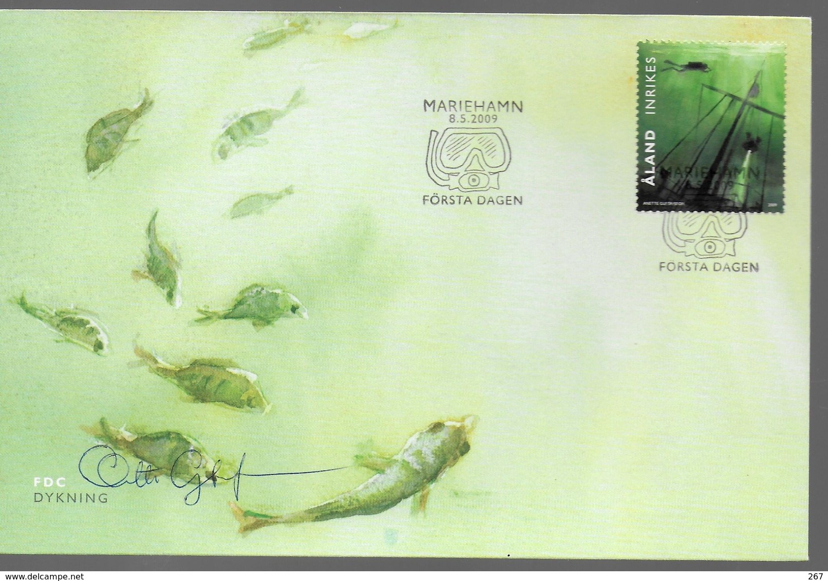 ALAND FDC   2009 Plongée Sous Marine Poissons - Tauchen