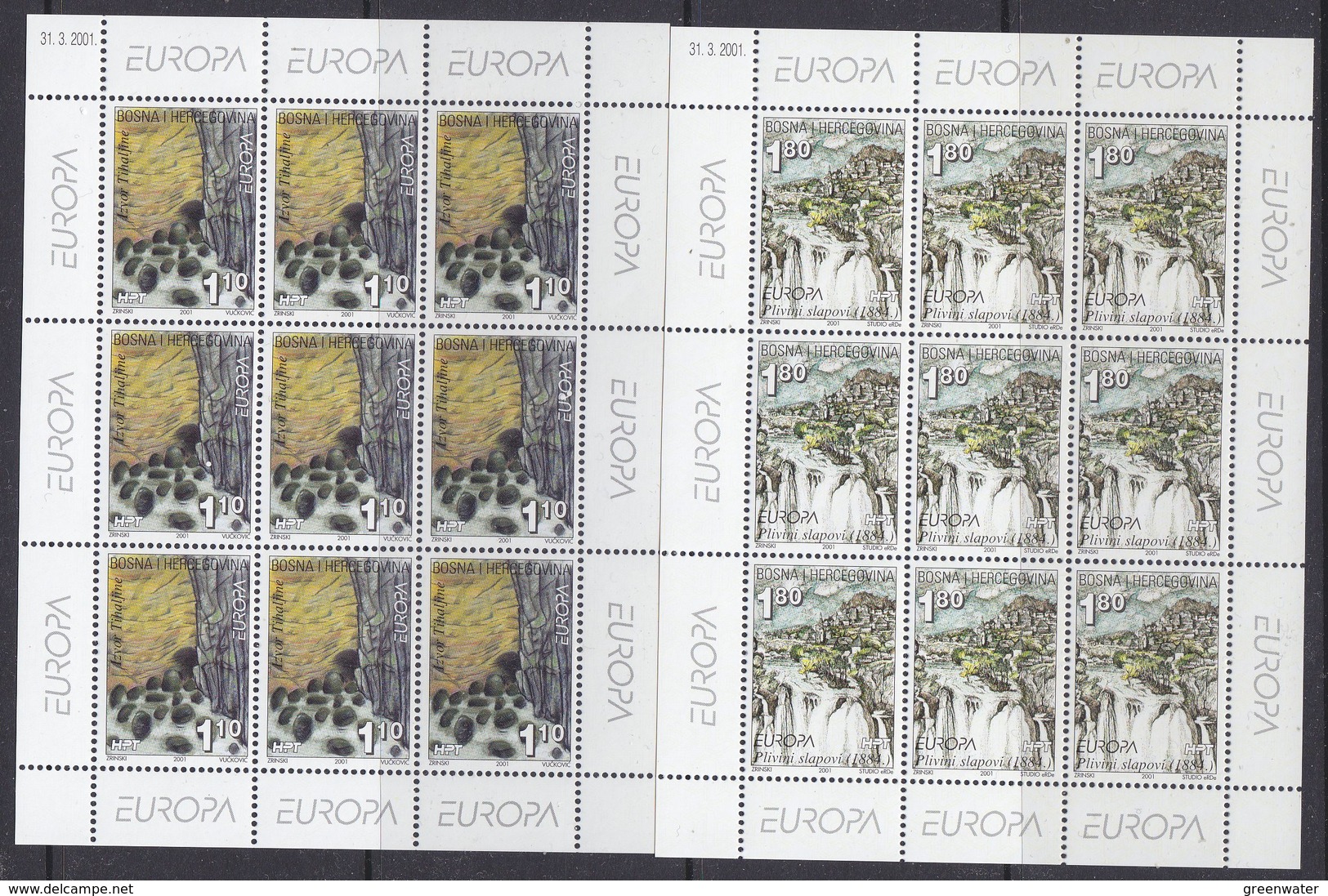 Europa Cept 2001 Bosnia/Herzegovina Mostar 2v Sheetlets ** Mnh (44172) Promotion - 2001