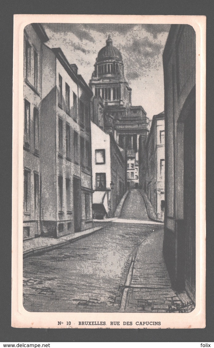 Bruxelles - Rue Des Capucins - Buvard / Vloeipapier - 15,8 X 9,7 Cm - Andere & Zonder Classificatie