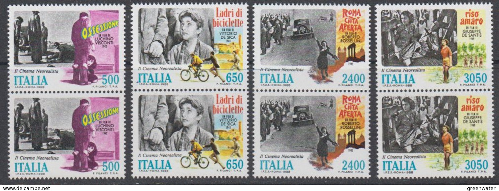 Italy 1988 Cinema 4v  (pair) ** Mnh (44179A) - 1981-90: Nieuw/plakker