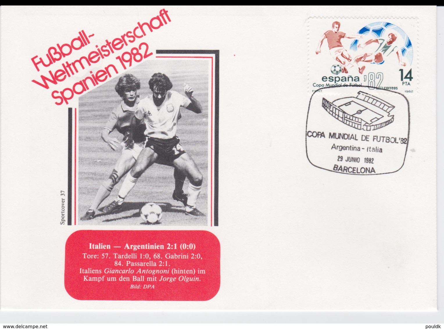Spain Cover 1982 FIFA World Cup Football In Spain - Barcelona Italy-Argentina 2:1 (G98-54) - 1982 – Espagne