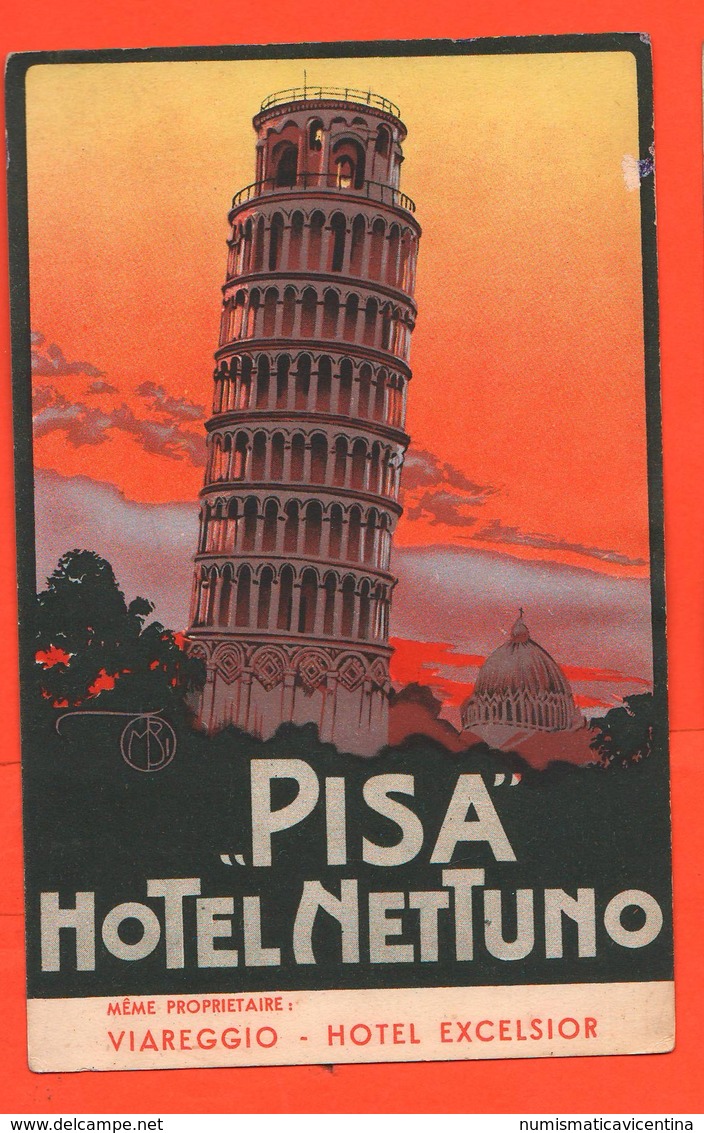 Pisa Hotel Nettuno Bella Cpa Anni '30 Pubblicità - Pubblicitari