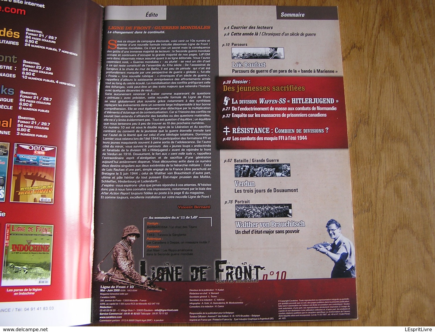 LIGNE DE FRONT N° 10 Guerre 40 45 Waffen SS Hitlerjugend Caen Canadien FFI Maquis Résistance Verdun 14 18 Douaumont - Oorlog 1939-45