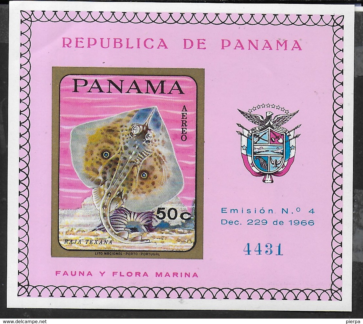 PANAMA - 1968 - RAJA TEXANA - FOGLIETTO NUOVO **NH (MICHEL BL 91) - Pesci