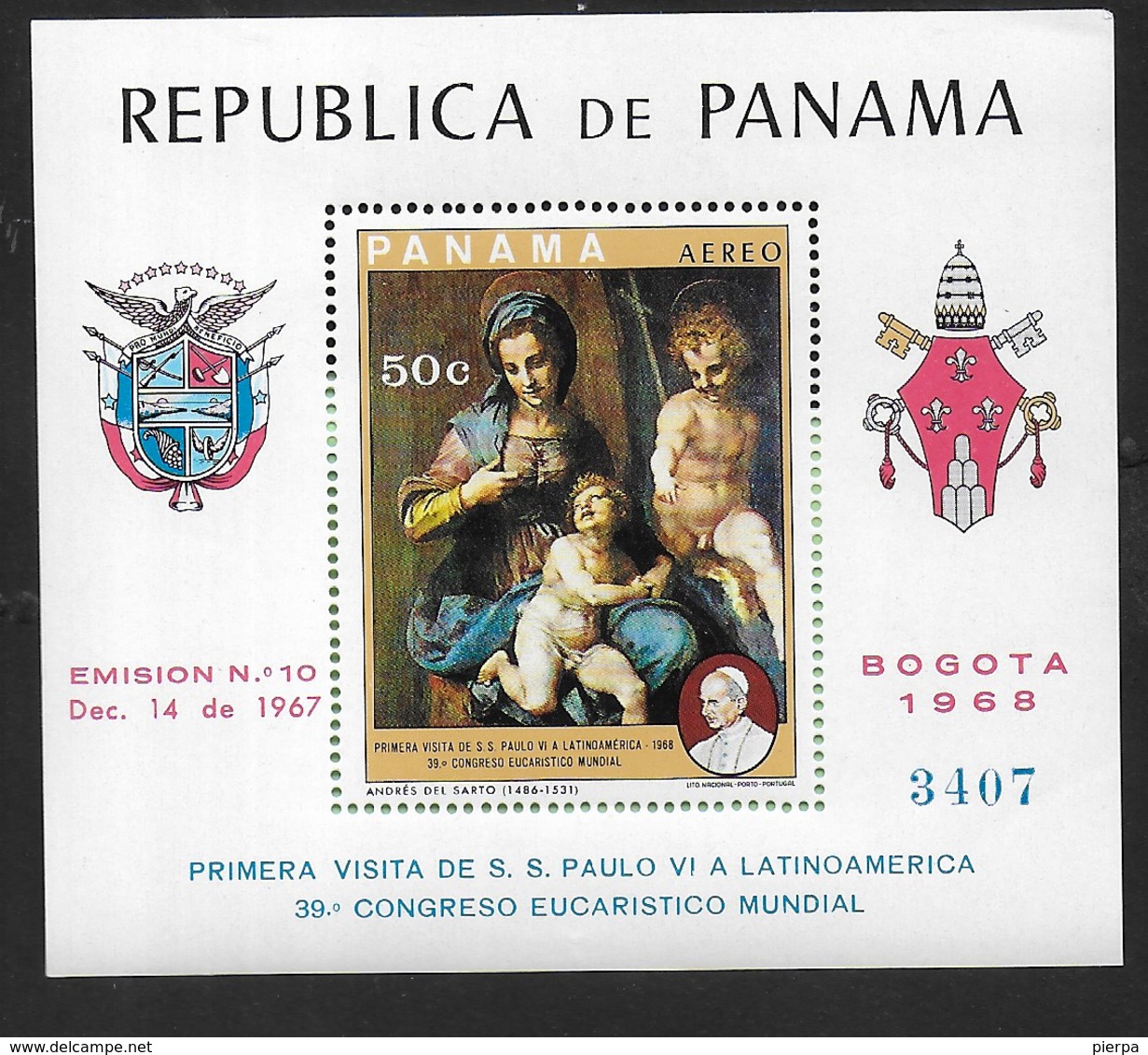 PANAMA - 1968 -ANDREA DEL SARTO  - FOGLIETTO NUOVO **NH (MICHEL BL 106) - Altri & Non Classificati