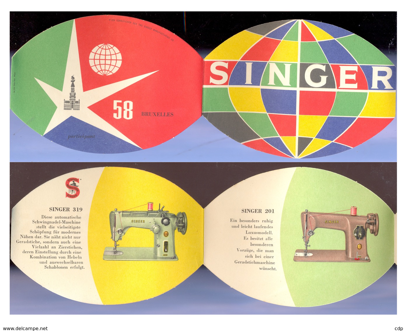 Singer (machines à Coudre) à L'expo 58 - Publicités