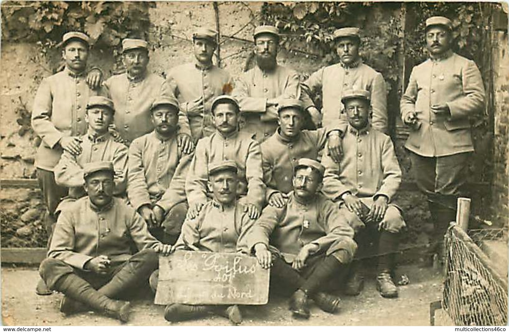 160819A - MILITARIA GUERRE - CARTE PHOTO Militaire Photo Prise Avant De Partir à L'attaque En Champagne Poilus 401 Nord - Guerra 1914-18