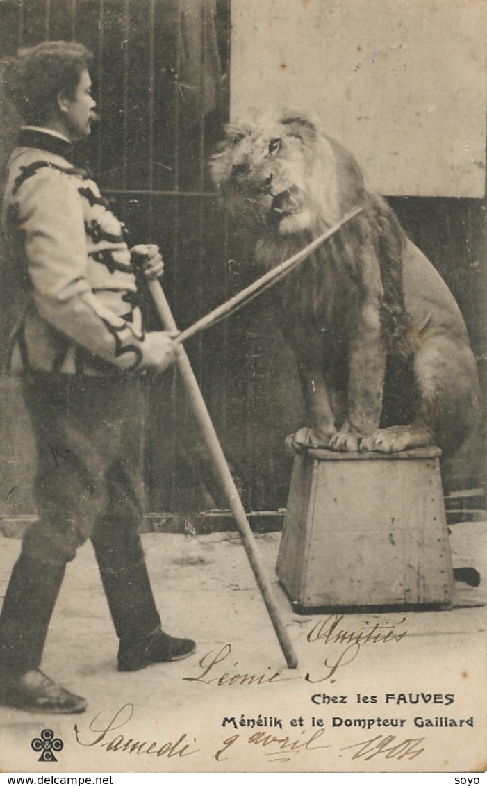 Cirque Bostok Dompteur Gaillard Avec Ménélik Le Lion - Lions