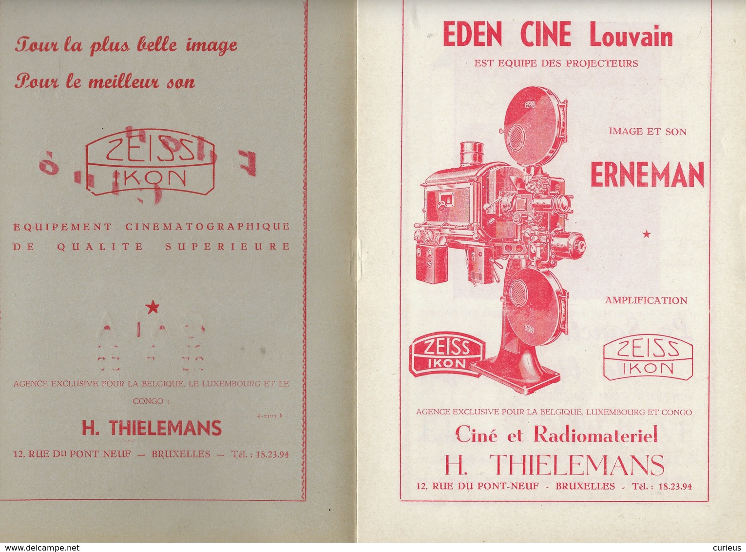 OPENING CINEMA " EDEN " * LEUVEN * 1950 * 14 PP * VEEL RECLAME * 24 X 15.5 CM * LOUVIN * CINE EDEN - Programmes