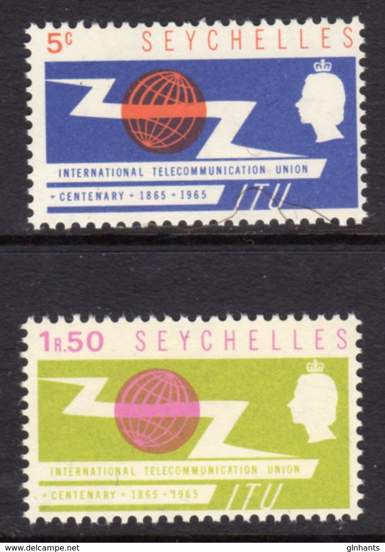 SEYCHELLES - 1965 ITU STAMPS (2V) FINE MNH ** SG 218-219 - Seychelles (...-1976)