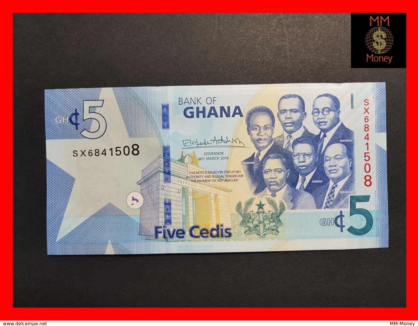 GHANA 5 Cedis  4.3.2019   P.  New  UNC - Ghana