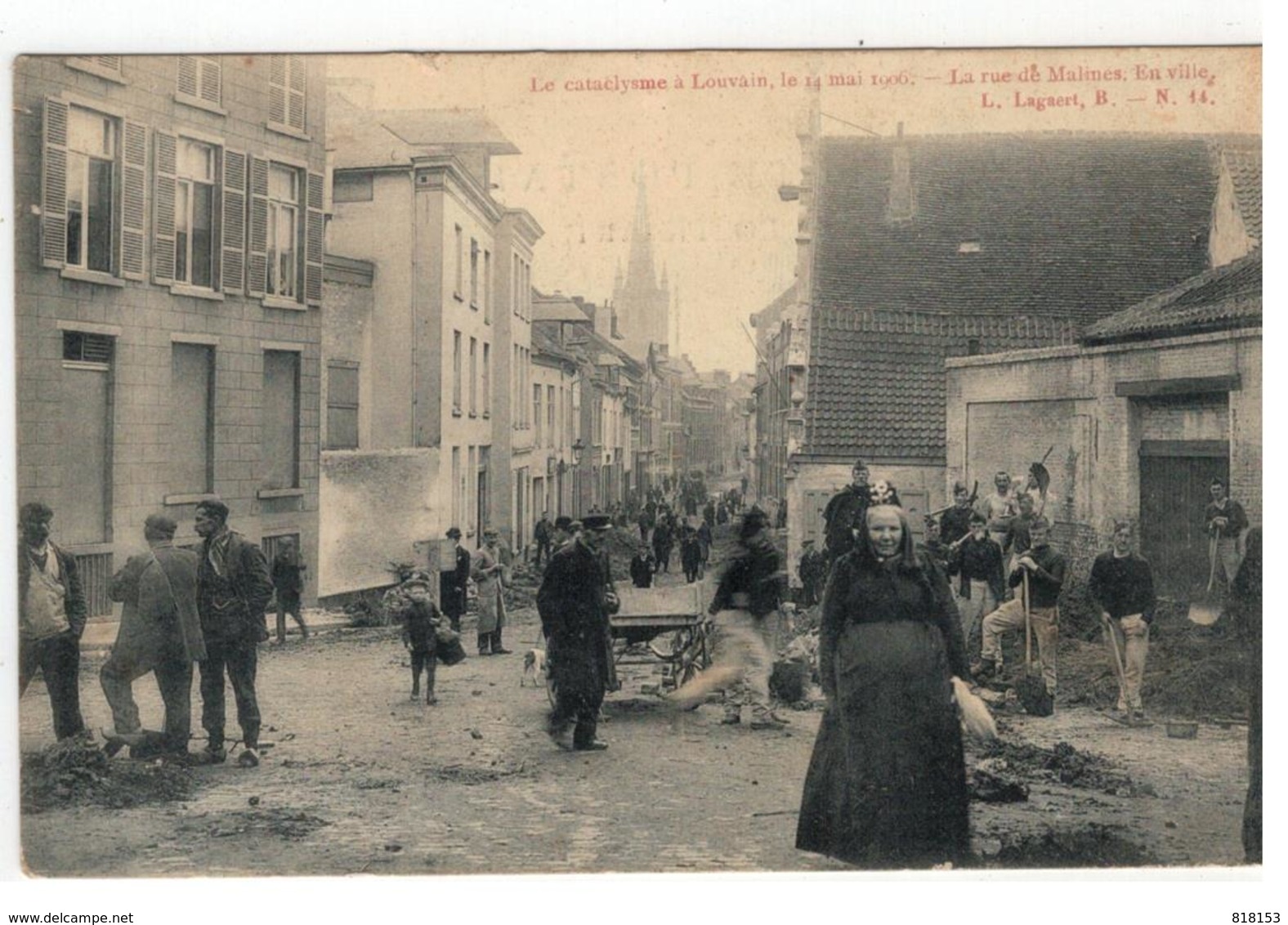 Leuven  Le Cataclysme à Louvain 1904 - La Rue De Malines.En Ville L.Lagaert,B - N.14 - Leuven