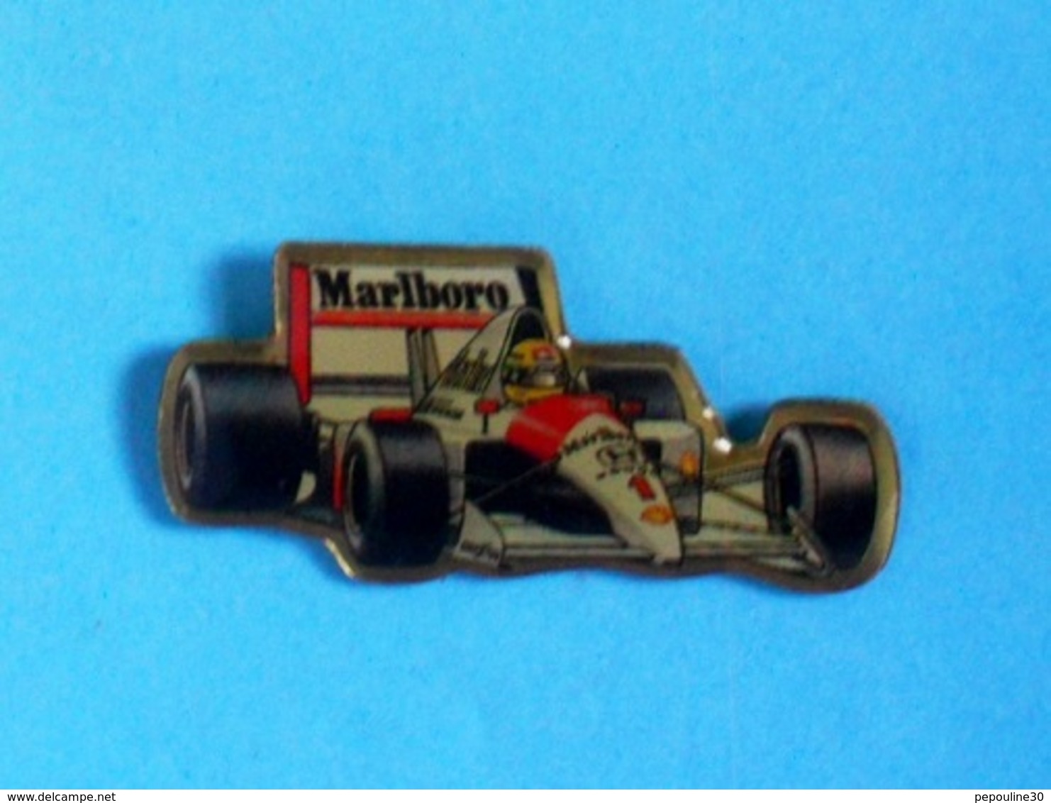 1 PIN'S //  ** McLAREN MP 45 HONDA N°1 / AYRTON SENNA /1989 / MARLBORO \ SHELL ** - F1