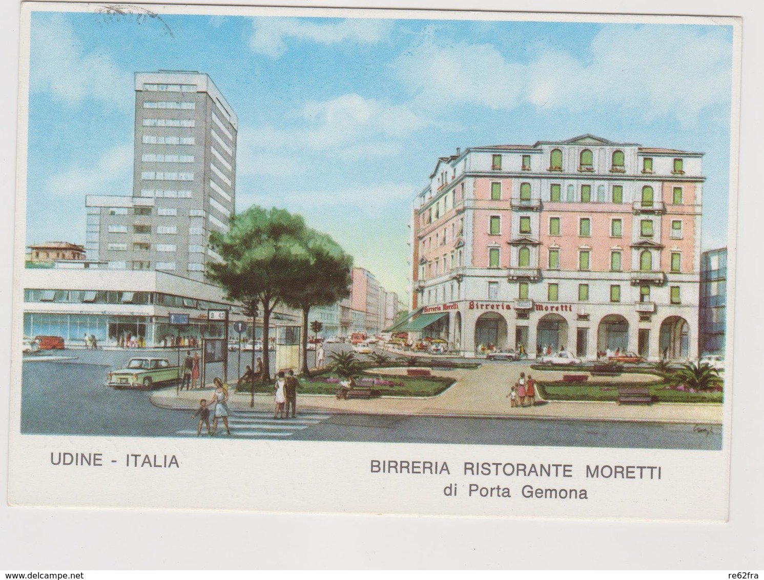 Birreria Moretti, Udine, Pubblicitaria, Illustrata - F.G. - Anni '1960 - Pubblicitari