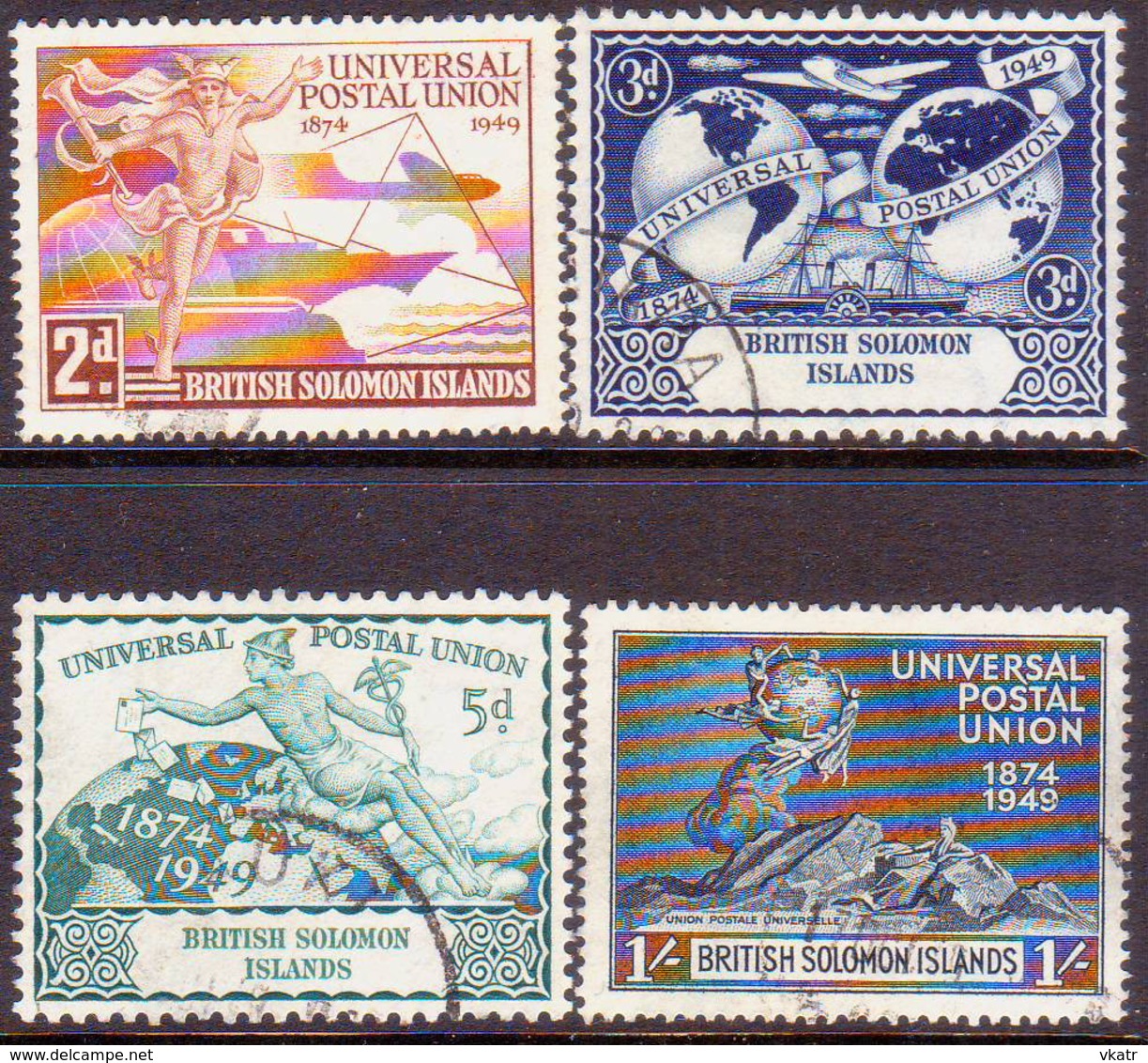 BRITISH SOLOMON ISLANDS 1949 SG #77-80 Compl.set Used UPU - Isole Salomone (...-1978)