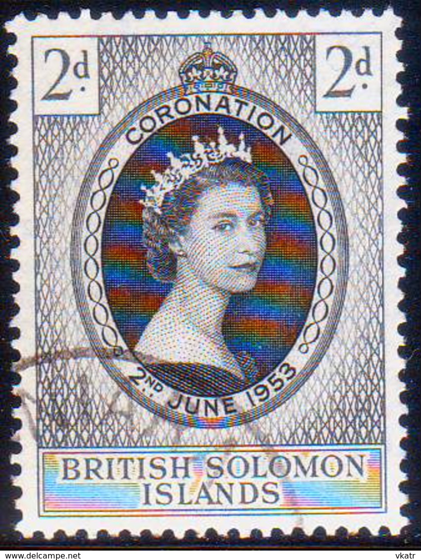 BRITISH SOLOMON ISLANDS 1953 SG #81 2d Used Coronation - British Solomon Islands (...-1978)