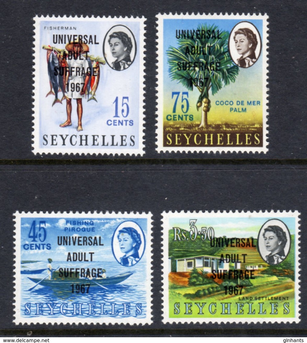 SEYCHELLES - 1967 UNIVERSAL ADULT SUFFRAGE SET (4V) FINE MNH ** SG 238-241 - Seychelles (...-1976)