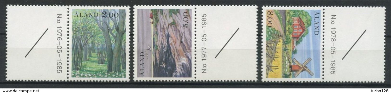 ALAND 1985 N° 11/13 ** Neufs MNH Superbes C 8 € Série Courante Arbres Moulin Paysage Trees Windmill Paysages - Aland