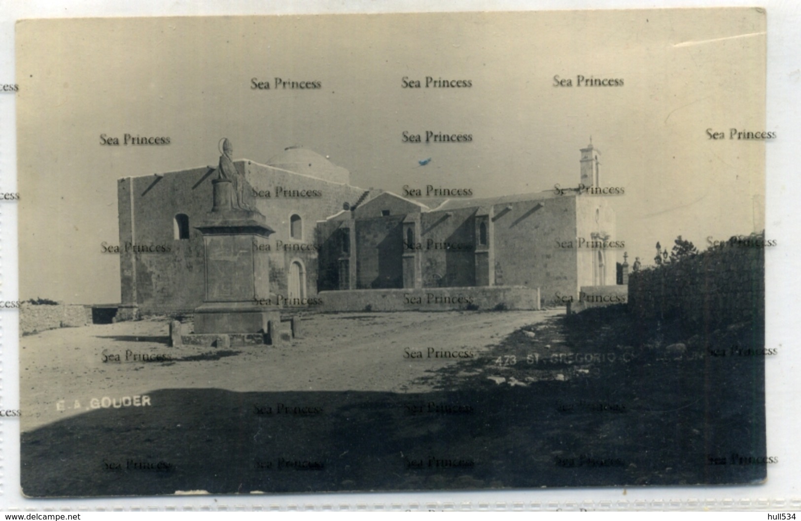 Malta St Gregorio Church By EA Goulder  Real Photo Postcard 1900s-10s Valletta Valleta - Malta