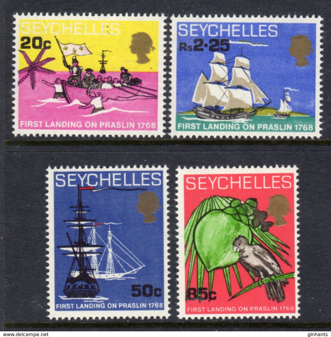 SEYCHELLES - 1968 ISLAND LANDING ANNIVERSARY SET (4V) FINE MNH ** SG 253-256 - Seychelles (...-1976)