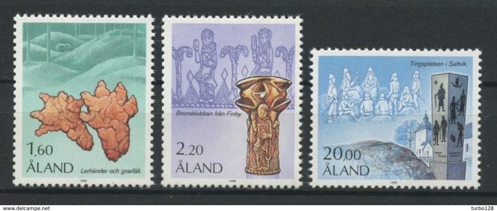 ALAND 1986  N° 16/18 **  Neufs MNH Superbes C 12 € Série Courante Motifs Historiques Arts Histoire Bronze Fresque - Aland