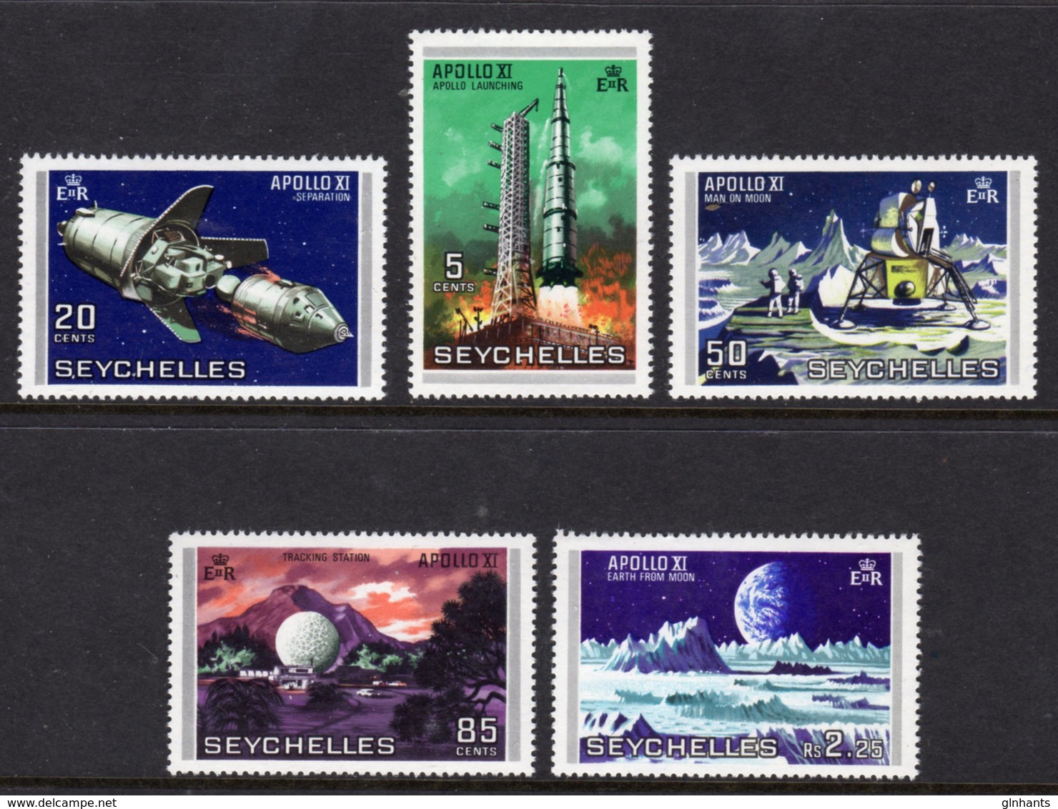 SEYCHELLES - 1969 MOON LANDING SET (5V) FINE MNH ** SG 257-261 - Seychelles (...-1976)