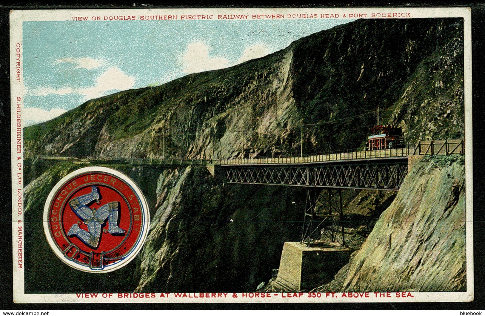 Ref 1319 - Early Isle Of Man Railway Postcard - View Of Bridges At Wallberry & Horse - Leap - Isle Of Man