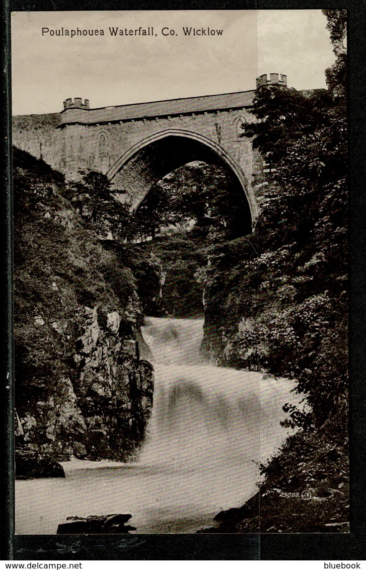 Ref 1319 - Early Postcard - Bridge & Poulaphouea Waterfall - County Wicklow Ireland Eire - Wicklow