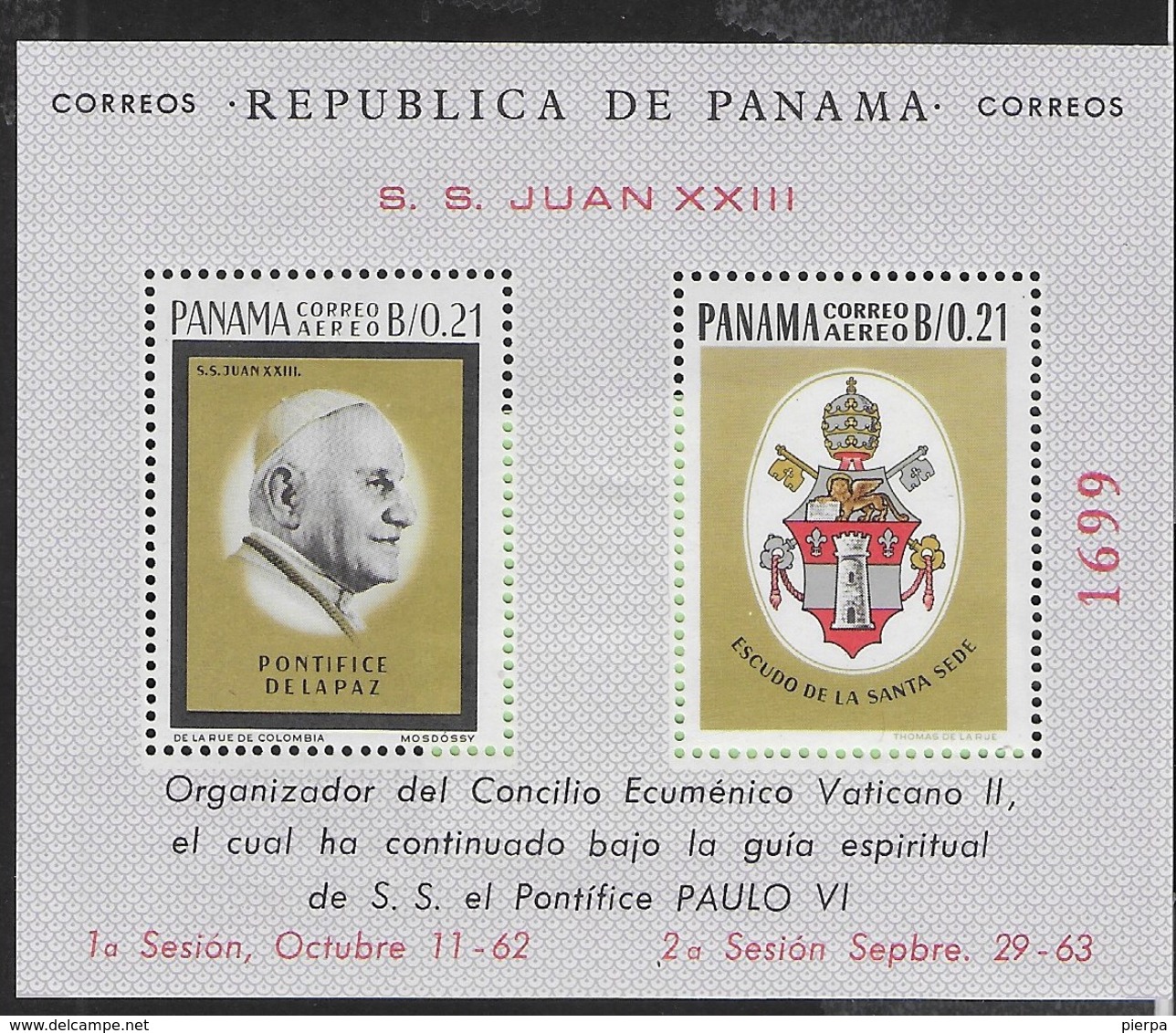 PANAMA - 1964  - PAPA GIOVANNI XXIII - FOGLIETTO NUOVO **NH (MICHEL BL 27) - Cristianesimo