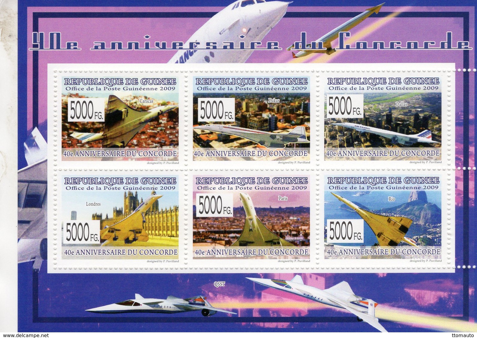 Guinée 2009  -  40e Anniversaire Du Concorde  -  6v MS Neuf/Mint/MNH - Concorde