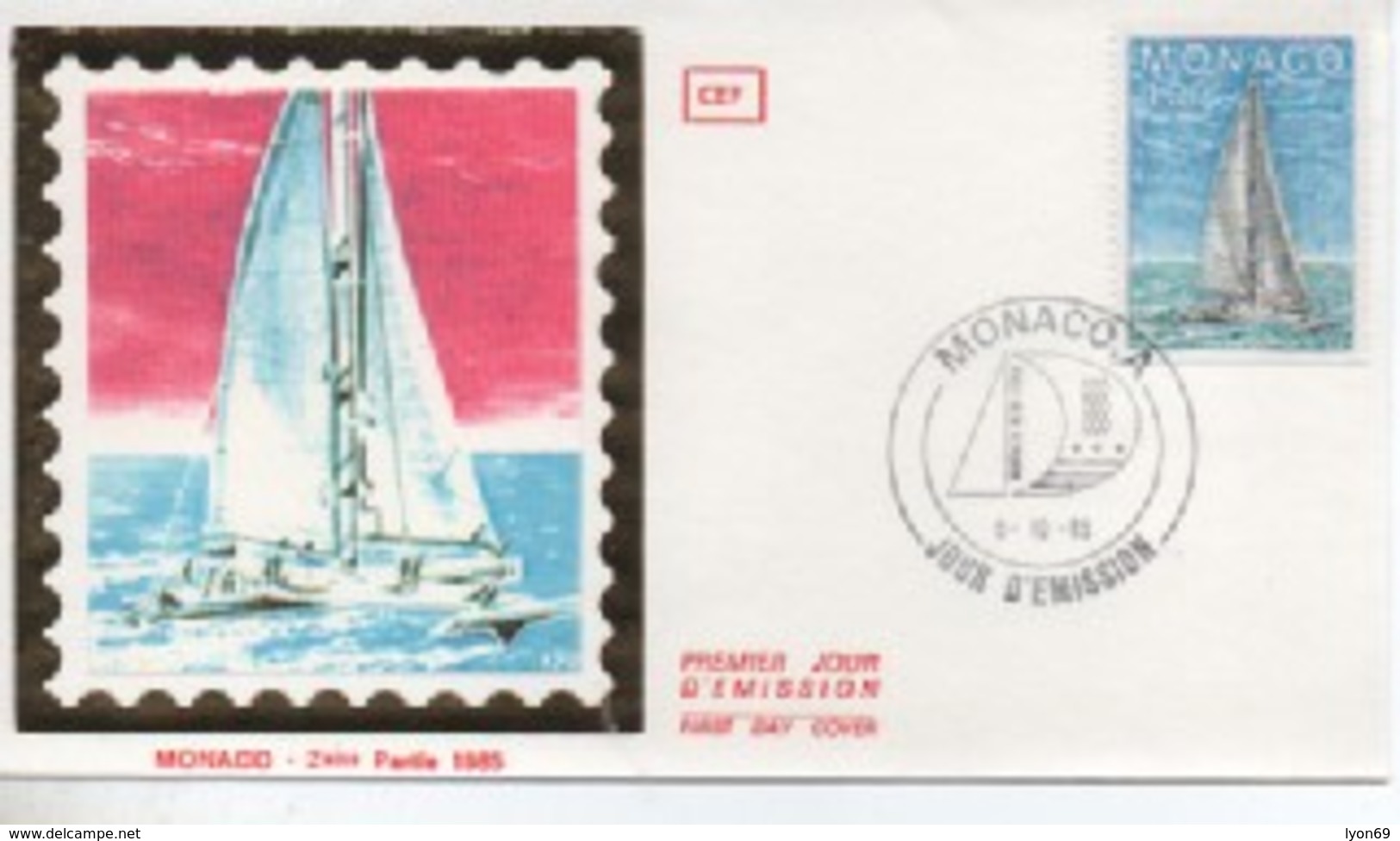 FDC MONACO   SPORTS VOILE TRIMARAN      N° YVERT ET TELLIER  1490 1985 - FDC