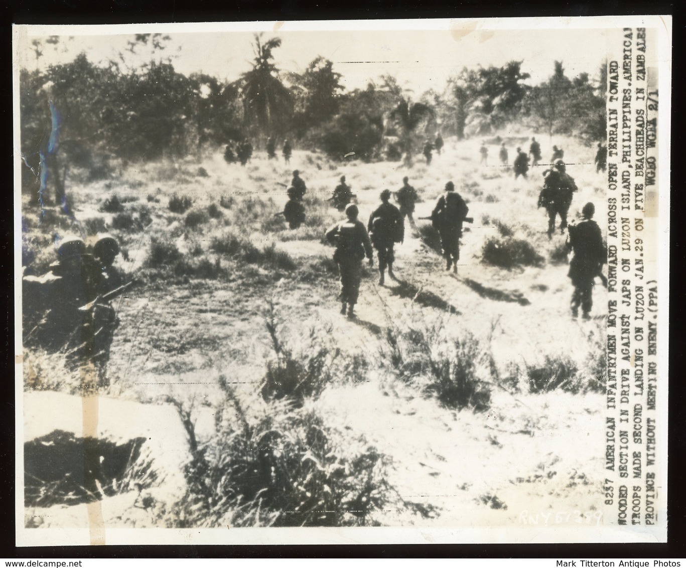 Original Press Photograph WW2 / WWII The Pacific - U.S. American Infantry On Luzon Island - War, Military
