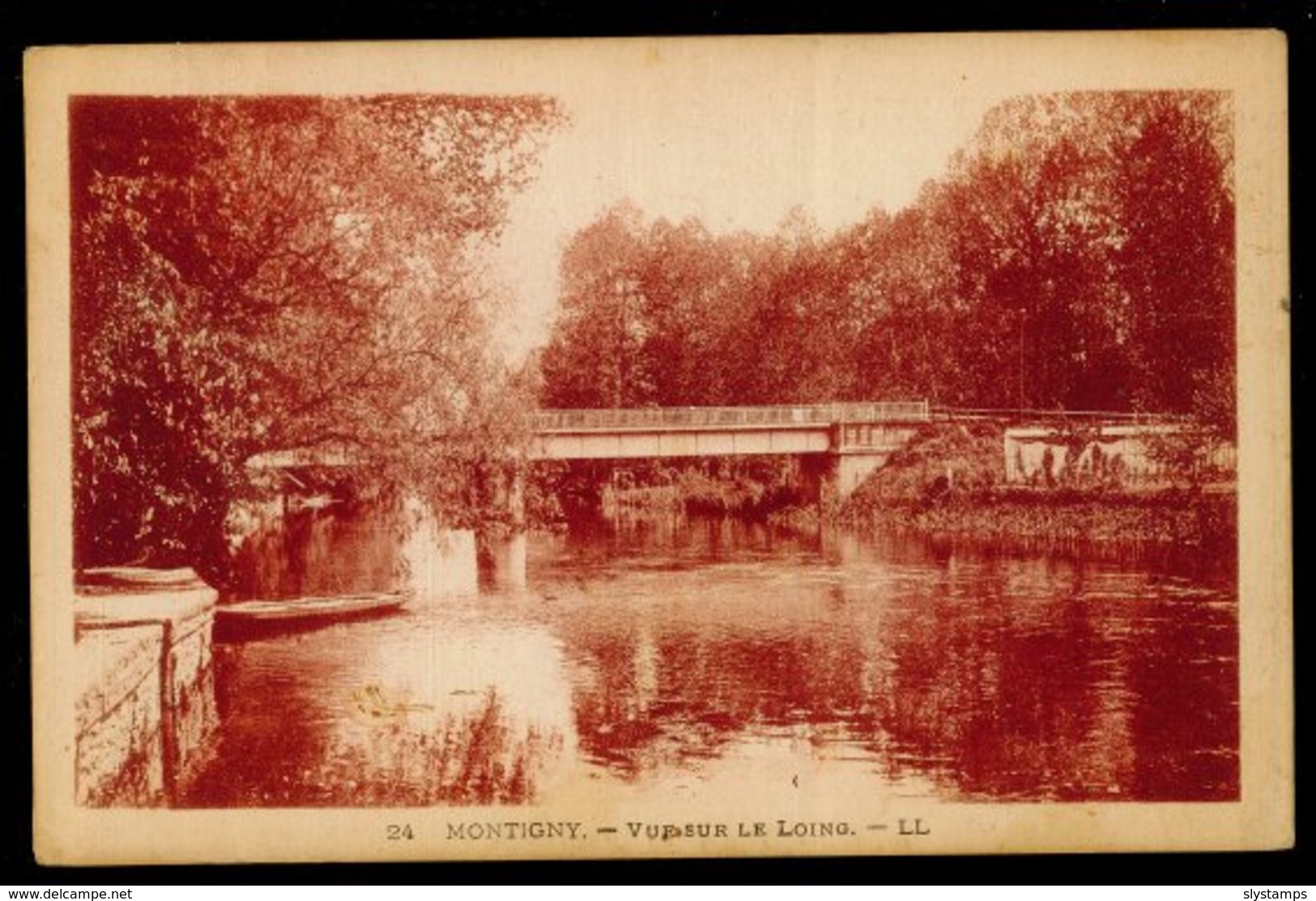 CPA 77 MONTIGNY N°24 VUE SUR LE LOING LL 1927 LEVY ET NEURDEIN REUNIS PARIS IMP - Other & Unclassified