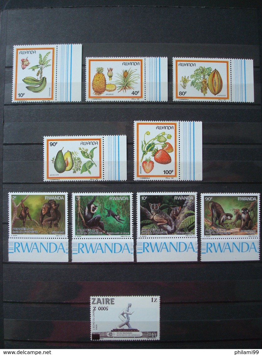 RWANDA ZAIRE MNH** BURUNDI Used / 4 SCANS / NICE THEMA O/w FAUNA, IMPERFORATED, BUZIN - Collections