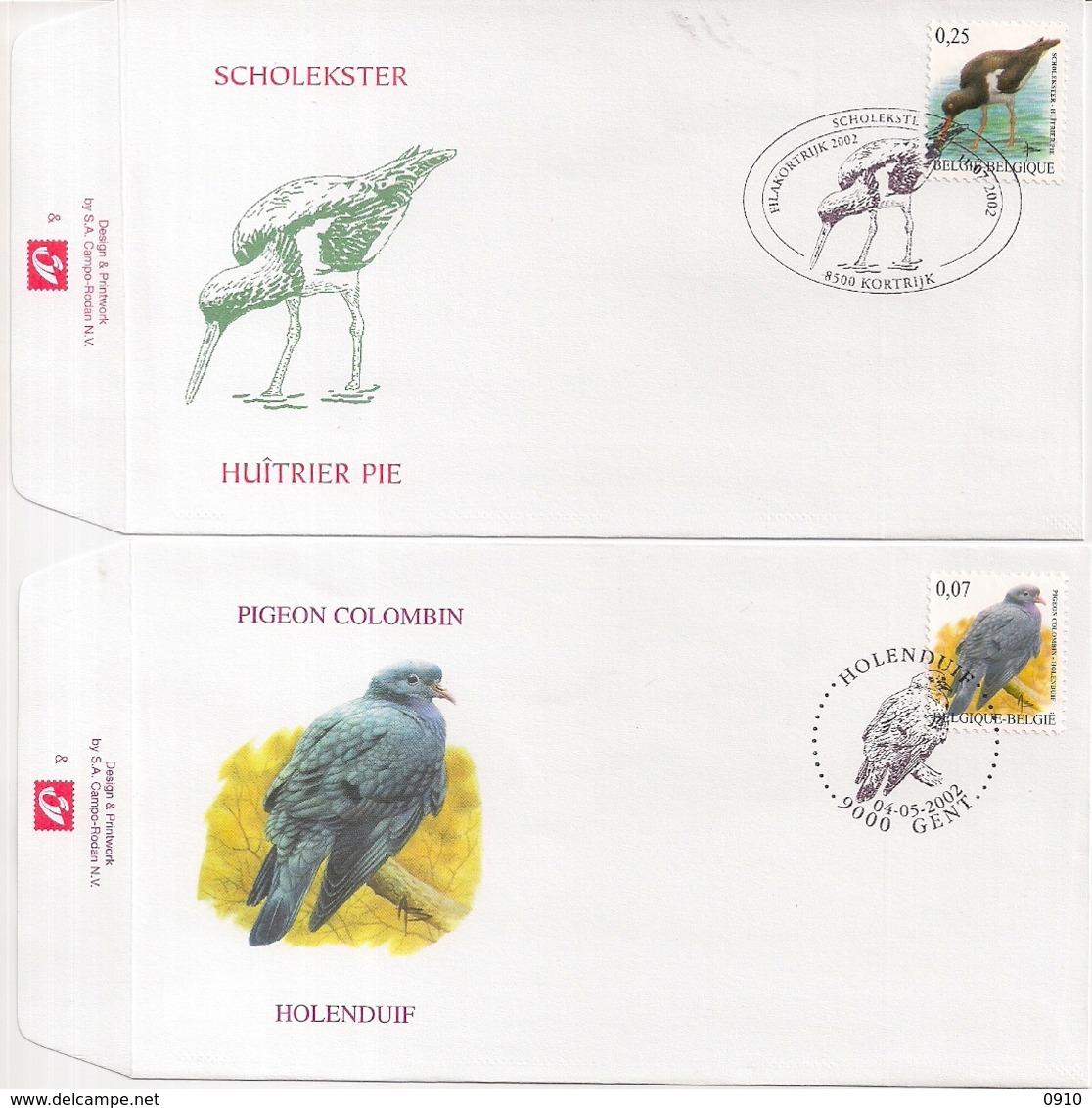 VOGELS-OISEAUX TYPE BUZIN -2002- 8 ST.-3135/3140+3069+3087 - 2001-2010