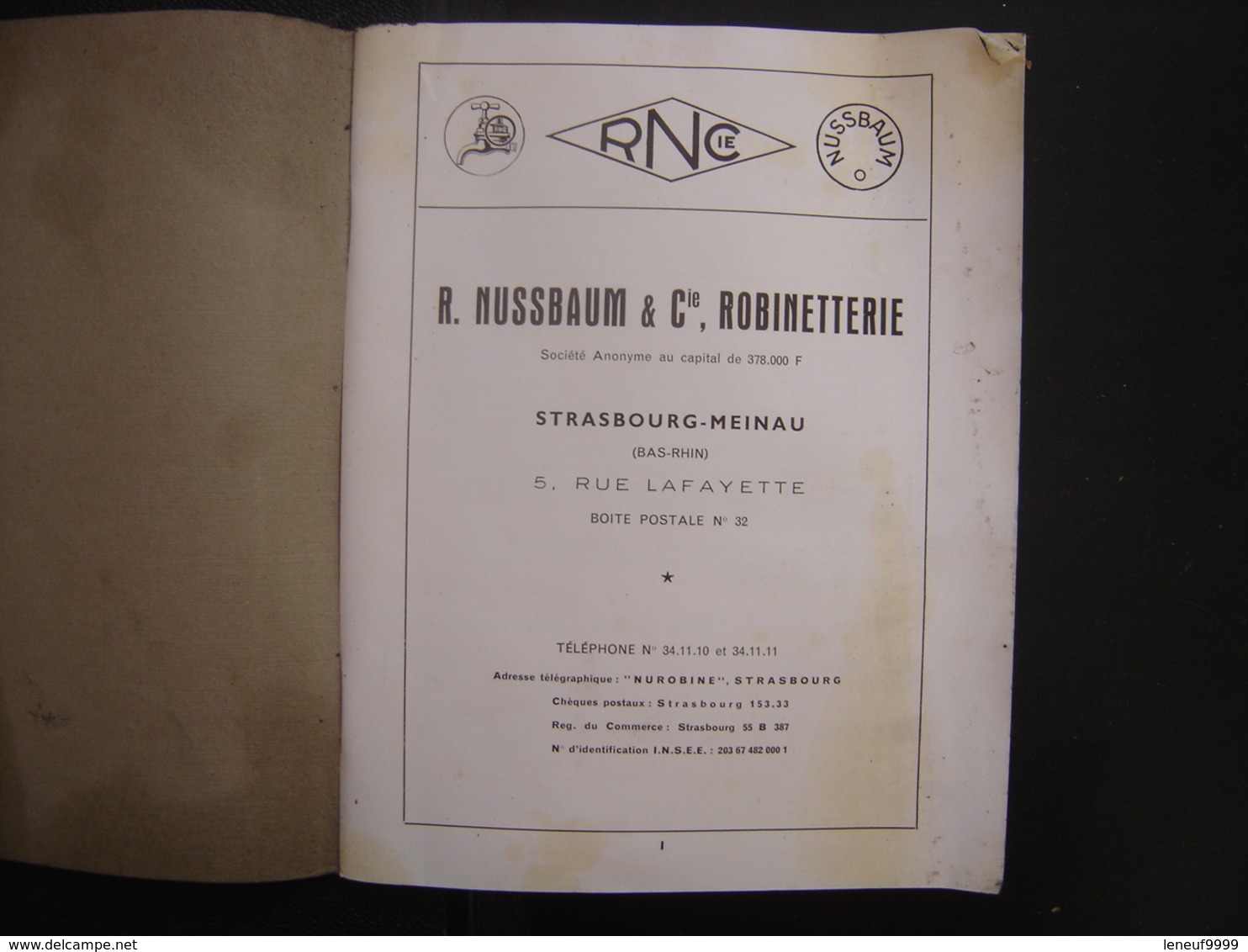 1959 Catalogue Robinet NUSSBAUM ROBINETTERIE Strasbourg Loft Industrie Industriel - Bricolage / Technique