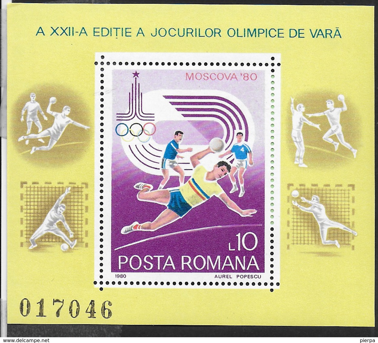 ROMANIA - 1980 - GIOCHI OLIMPICI ESTIVI MOSCA '80 -  FOGLIETTO NUOVO ** NH (YVERT BF 144 - MICHEL 171) - Estate 1980: Mosca